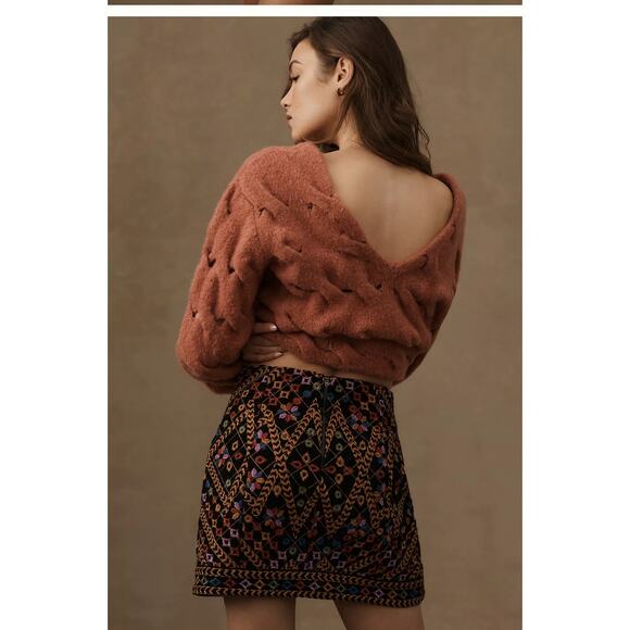 Anthropologie Farm Rio Embroidered Corduroy Mini Skirt Size Small - Picture 14 of 14